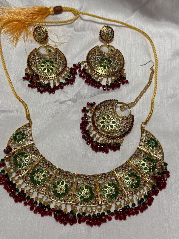 Maroon Bridal Necklace Set