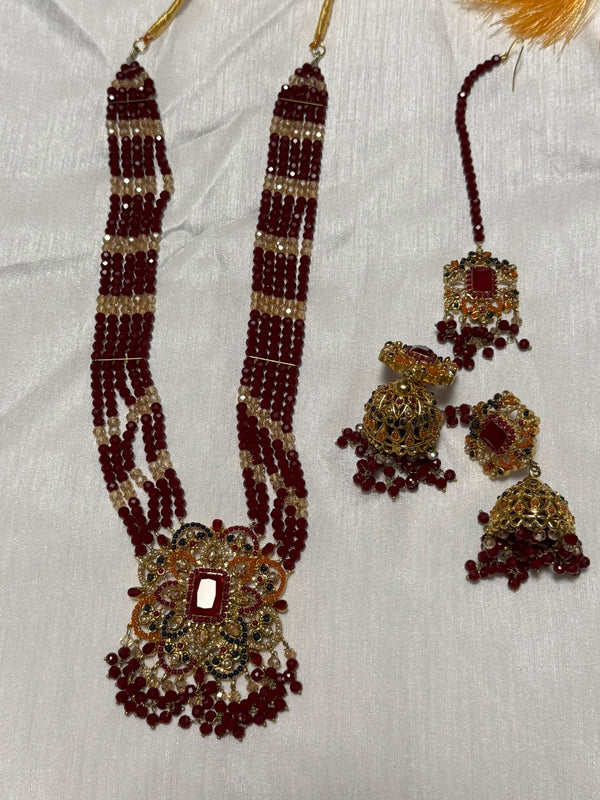 Maroon Rani Haar Set